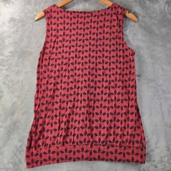 Banana Republic Women’s Tank Top M Red Black Print Cotton Modal Lightweight - Picture 3 of 10